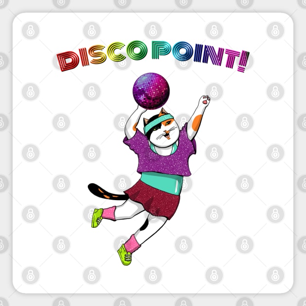 Calico Cat Perfoming Disco Slam Dunk Magnet by Gretta Cool